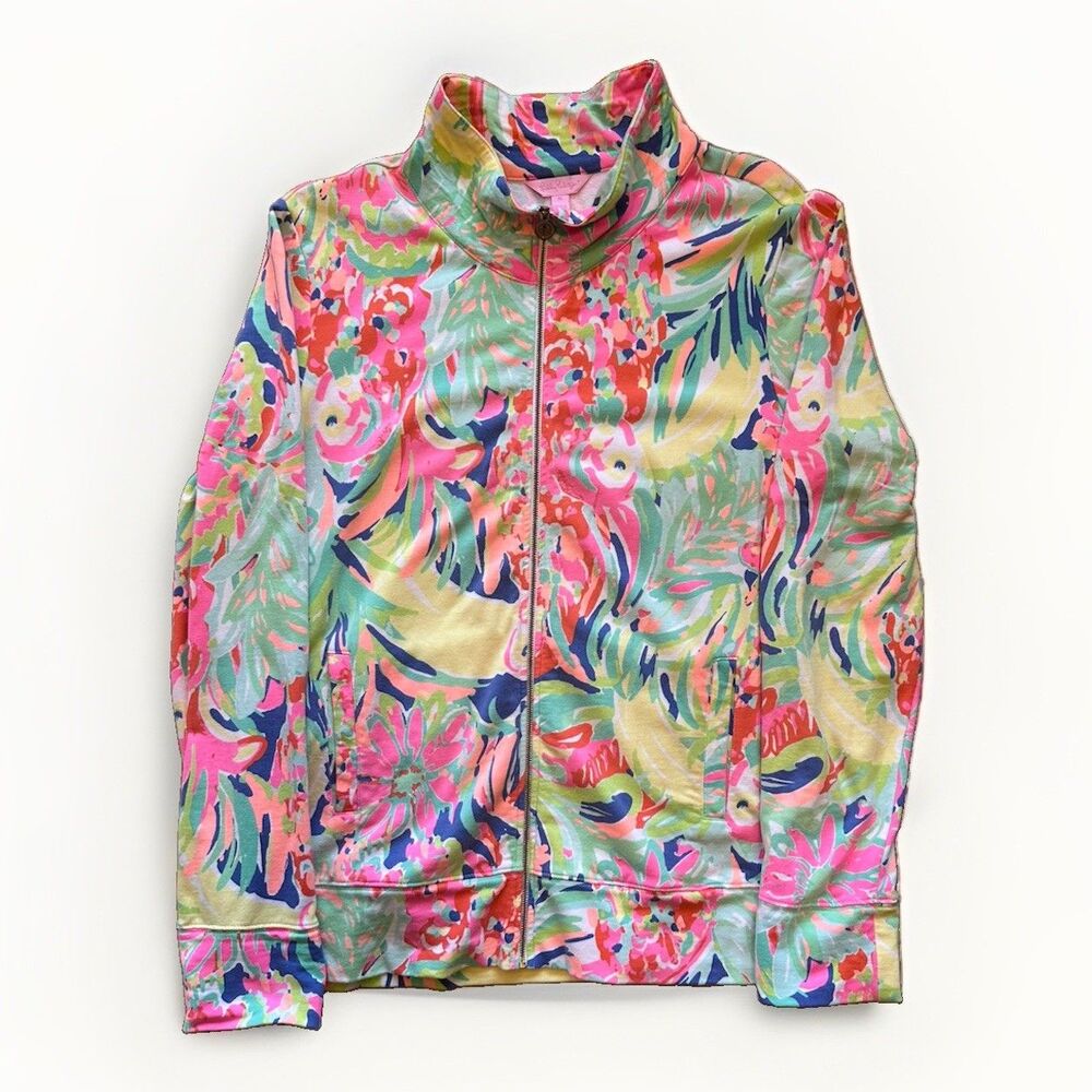 Lilly Pulitzer Reagan Jacket Woman’s Xl Casa Banana Full Zip Jacket Sweatshirt